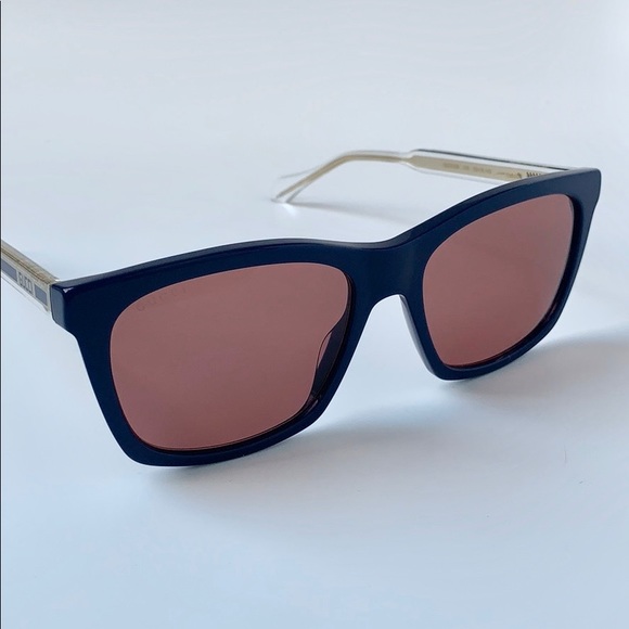 Gucci Sunglasses GG0558S 005 Blue / Crystal / Red - Picture 5 of 7